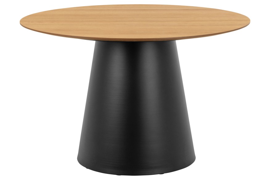 BOSCO Természetes Tölgy/fekete láb - KEREK ASZTAL 120 cm KONYHÁBA ÉTKEZŐBE NAPPALIBA FURNÉR