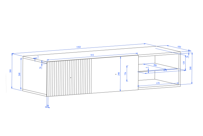 VIENNA 135 1D TV-szekrény Fehér...