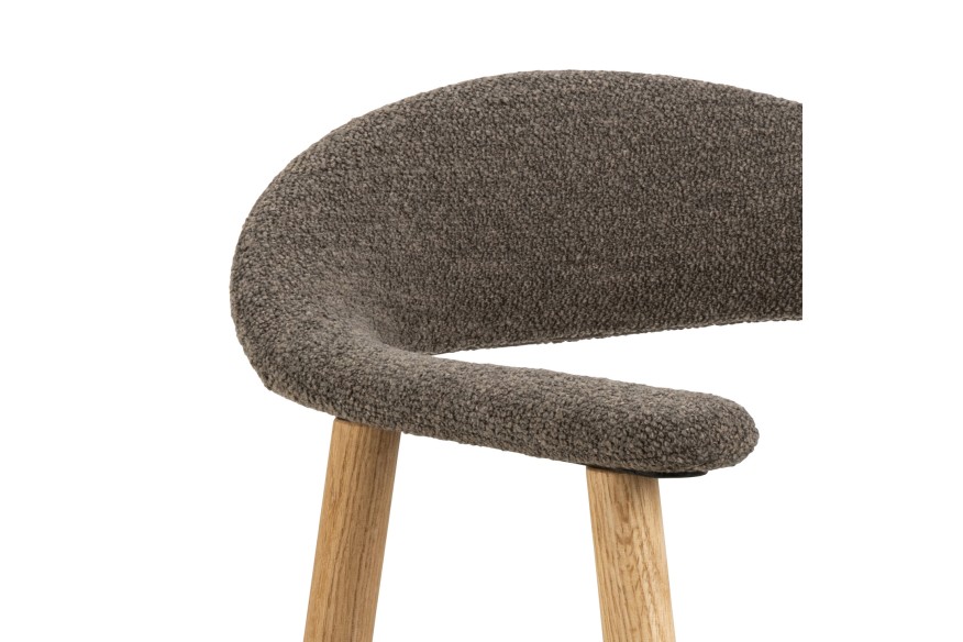 ADELE Barna Taupe (Monza 40 szövet)/Természetes Tölgy váz - RETRO FA BOUCLÉ SZÉK NAPPALIBA KONYHÁBA